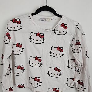 Hello Kitty Patterned Long Sleeve Shirt - White and Red